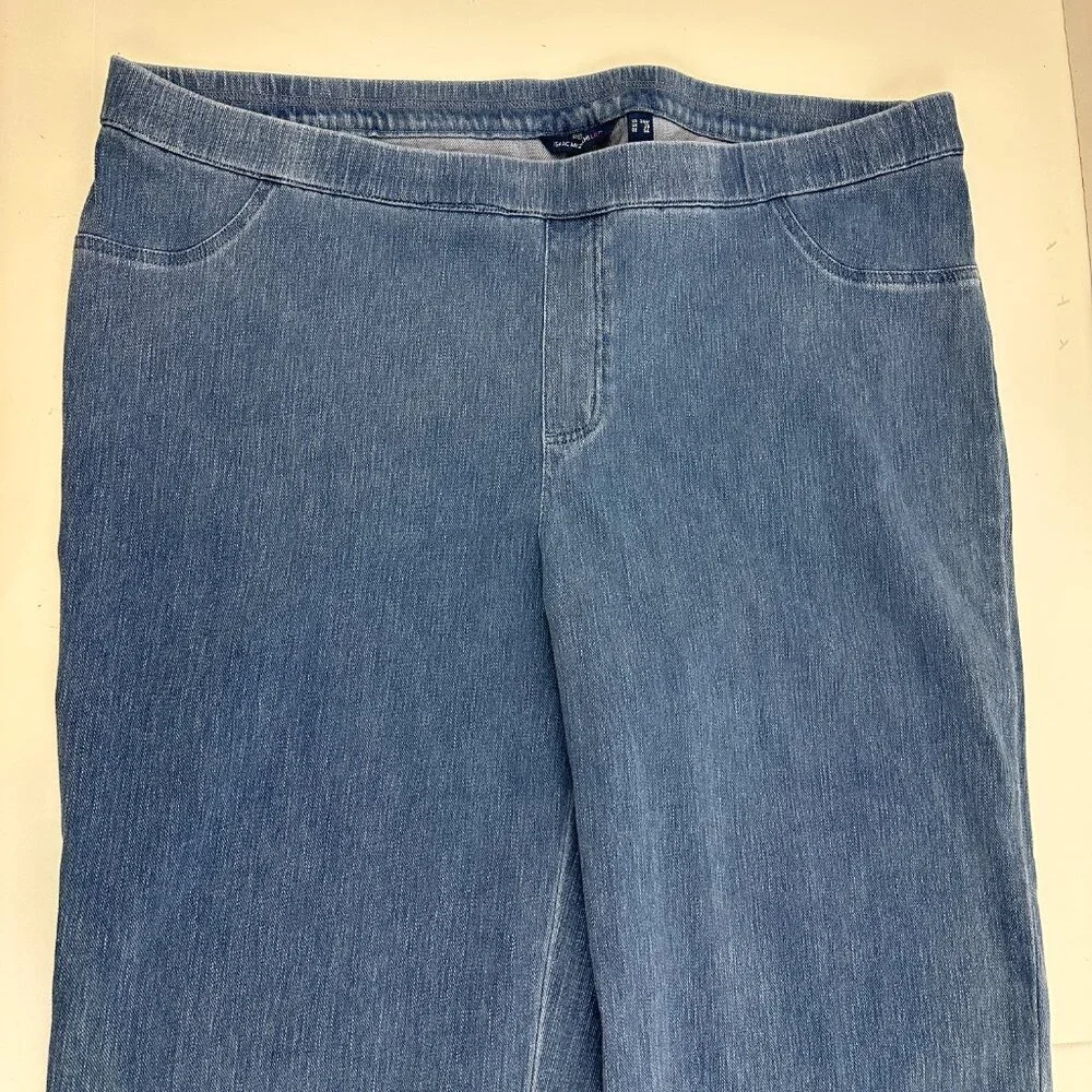 Isaac Mizrahi‎ Wide Leg Crop Women's size 24W Medium Wash Blue Denim Jeans